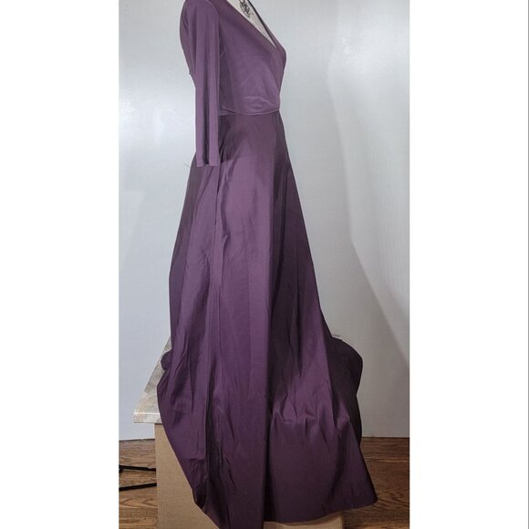 ALFRED SUNG Purple Wrap Top Gown, V-neck, Women's Size 2 - Small - Picture 3 of 8